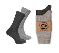 Calzini in lana di alpaca per uomini e donne, 2 paia, maglia fine, caldi, morbidi, accoglienti, naturali, termici, spessi, per passeggiate (IT, Numero, 35, 38, Regular, Regular, Grigio&Antracite)