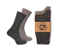 Calzini in lana di alpaca per uomini e donne, 2 paia, maglia fine, caldi, morbidi, accoglienti, naturali, termici, spessi, per passeggiate (IT, Numero, 35, 38, Regular, Regular, Sabbia&Antracite)