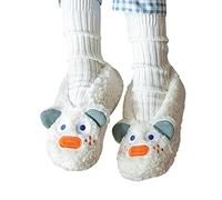 Calzini invernali imbottiti in velluto, calzini da pavimento per la casa, calzini caldi per scarpe da moquette, calzini per bambini (bianco, taglia unica)