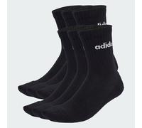 adidas Unisex - Adulto LINEAR CREW SOCKS CUSHIONED SOCKS 6 PAIR PACK, Black/White, 8.5-10