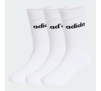 adidas Mixte enfant LINEAR KIDS CREW 3 PAIRS PER PACK SOCKS, white/white/white, 4-5 Years