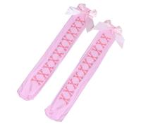 Calzini lunghi sopra il ginocchio stampati scheletro per Halloween Vacanze Dolce Bowknot Calze Alte Calze Per Donne E Ragazze Donna Moda Legwear, B, Taglia unica