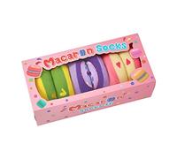 Calzini Macaron Ciambelle Donna Ragazza Mamma Divertenti-Idee Regalo Originali Fantasia Colorati Arte Simpatici Cibo Lunghi Natalizie Calze-Regali Festa Della Mamma Natale Compleanno per Lei(3 Paia)