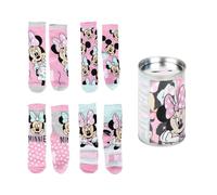 Calzini Minnie Disney 4 paia di calze per bambini in misto cotone con salvadanaio