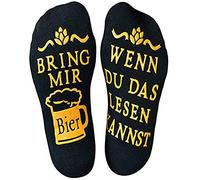 Calzini morbidi a tema vino/gin con scritta “Bring mir Wein/Gin”, “If you can read this, bring me some wine” (lingua italiana non garantita), divertenti, da uomo e donna, per Natale, taglia unica