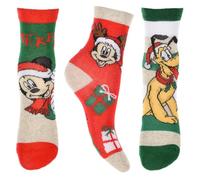 Calzini natalizi Topolino e Pluto Disney set 3 paia di calze per bambini di natale in misto cotone