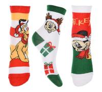 Calzini natalizi Topolino e Pluto Disney set 3 paia di calze per bambini di natale in misto cotone