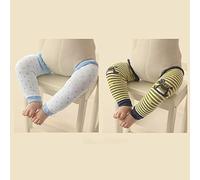 Calzini Neonato Calzini Manica Leggings Bambini Calzini Bambino Cotone Lungo Bocca Sciolti Calzini Aria Condizionata Zanzariere Ginocchiere Striscianti (Blue+verde)