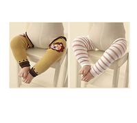 Calzini Neonato Calzini Manica Leggings Bambini Calzini Bambino Cotone Lungo Bocca Sciolti Calzini Aria Condizionata Zanzariere Ginocchiere Striscianti (Brown+polvere)
