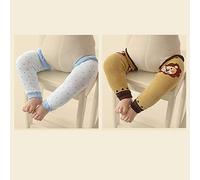 Calzini Neonato Calzini Manica Leggings Bambini Calzini Bambino Cotone Lungo Bocca Sciolti Calzini Aria Condizionata Zanzariere Ginocchiere Striscianti (Blu+marrone)