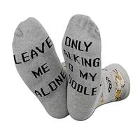 Calzini per amanti dei cani con barboncino e scritta "Leave Me Alone Only Talking To My Poodle Today", regalo per gli amanti dei cani U.Poodle M