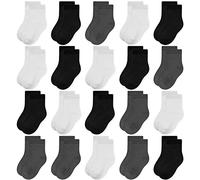 Calzini per bambini, 20 paia di calzini morbidi e traspiranti per la scuola, per bambini e ragazze (età 0-13 anni), bianco, 2-4 Years
