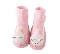 Calzini per bambini in peluche - Scarpe antiscivolo per primi passi per bambini, invernali, soffici, morbidi calzini in pile, Colore: rosa., 15 EU