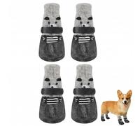 Calzini per Cani Impermeabili e Antiscivolo, 1 Set Scarpette per Cani con Cinghie Regolabili, Scarpe per Cani Protettive per Interno ed Esterno, Protezione Zampe Cane, Nero, Taglia M