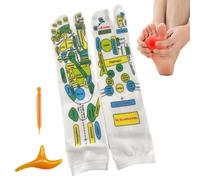 Calzini per massaggio plantare per riflessologia plantare, calzini e strumenti per massaggio plantare,Calzini separati con punta - Spa per i piedi e strumenti per agopunti per principianti, calzino pe