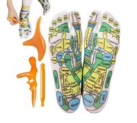 Calzini per riflessologia con strumenti, calzini per riflessologia agopressure, calzini da massaggio con 3 strumenti per massaggi, calzini per riflessologia plantare, 2 paia per principianti, uomini e