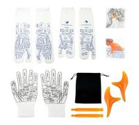 Calzini per riflessologia con strumenti e guanto, 2 paia di calze da massaggio con strumenti per riflessologia dei punti di trigger, calzini per alleviare il dolore ai punti di pressione, adatti per