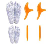 Calzini per riflessologia con strumento per massaggio ai punti trigger point, set di calzini per massaggio ai piedi per riflessologia con penna per agopressione, per donne e uomini, rimedio per