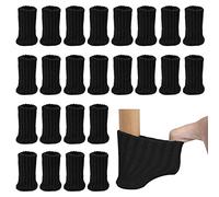 Calzini per sedia, colore nero, 24 pezzi, per mobili, gambe della sedia, calze elastiche, con fondo spesso, antiscivolo, per evitare graffi, rumore, ideali per mobili, gambe della sedia, tavolo