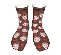 Calzini personalizzati della faccia con l'immagine, calzini divertenti e pazzi di San Valentino Calzini personalizzati con la foto Regali unisex personalizzati del calzino per gli uomini le donne