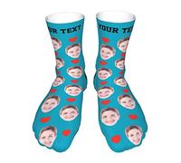 Calzini personalizzati della faccia con l'immagine, calzini divertenti e pazzi di San Valentino Calzini personalizzati con la foto Regali unisex personalizzati del calzino per gli uomini le donne