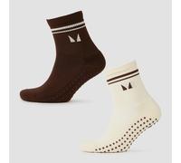 Calzini Pilates MP (confezione da 2) - Soft Cream/Cioccolato - UK 9-11