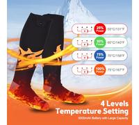 Calzini Riscaldati, Calze Riscaldate Ricaricabili, Eleganti Calzini Riscaldati Acrilici con USB, Riscaldamento Circolare a 360 ° per Uomini Donne, 4 Impostazioni di Temperatura, Calore Duraturo,