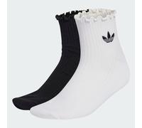 Calzini Ruffle Quarter White / Black 43-45