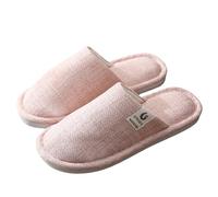 Calzini scarpe donna 35-42 casa uomini e donne coppia calda coperta pavimento in legno cotone lino impermeabile scarpe donna foderato, Colore: rosa., 38 EU