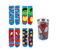 Calzini Spidey Marvel 4 paia di calze per bambini in misto cotone con salvadanaio