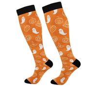 Calzini Sportive The Pumpkin Witch'S Hat Ghost Unisex Crew-Smlx Calze Casual Calze Termiche Per Lavoro Yoga Sci 50Cm
