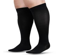 Calzini sportivi da uomo Wide Calf Compression Socks for Women And Men Circulation Plus Size Knee High Support Stockings Calze Giappone, Nero , 4XL