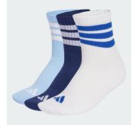 CALZINI SPORTIVI IMBOTTITI A TRE STRISCE, ALTA CAVIGLIA, CONFEZIONE DA 3 PAIA Dark Blue / White / Glow Blue 49-51