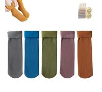 Calzini termici sottili in velluto ultra morbido, calzini in pile comodi per donna, calzini comodi per il freddo (5PCS-C)