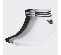 adidas Originals - Confezione da 3 paia di calzini alla caviglia bianchi, grigi e neri-Multicolore 38 2/3-42