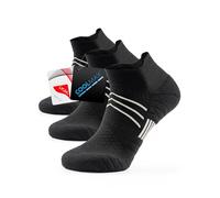 Calzini Uomo Corti Traspiranti 43-46, Calzini Sportivi Spugna Imbottito, Supporto dell'arco Plantare, Calze Basse Uomo Donna Cotone Adatto per Running, Ciclismo, Trekking - Nero, 3 Paia