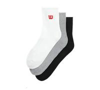 Wilson Confezione da 3 Calzini Quarter Top, Bright White/Black, S Unisex-Adulto