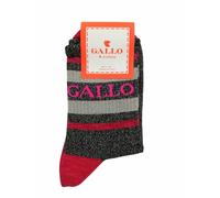 Calzino Corto Donna Gallo in Cotone Elasticizzato e Lurex Nero Argento - AP51...