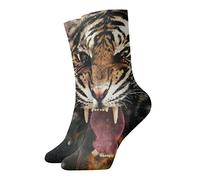 Calzino corto unisex 30 cm Burning Tiger Head Flame Soft Calzini atletici casuali Calze sportive per il fitness Corsa in palestra