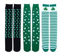 Calzino da stampa a 3 coppie. Patrick's Day Stocking Calzini a tubo lungo