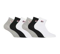 Calzino da uomo in cotone - Set di 6 calzini Quarter da uomo, Bianco/Nero/Grigio chiaro, 43-46