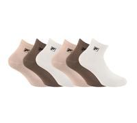 Calzino da uomo in cotone - Set di 6 calzini Quarter da uomo, Ecru/Beige/Marrone, 39-42