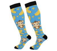 Calzino Uomo Lungo Monkey with Bananas calzini al ginocchio Outdoor 50Cm