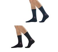 CALZITALY 2 Paia di Calze Uomo in Cotone Elasticizzato | Calzini Uomo Classici con Logo Sport | Blu, Nero | 39,42 - 43,46 | Made in Italy (43/46, Logo Calcio)