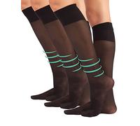 CALZITALY 3 Paia Gambaletti Riposanti Con Compressione Media - Factor 8 | Nero, Naturale | 35-38/39-42 | Calzetteria Italiana (35-38, 3 X Nero)