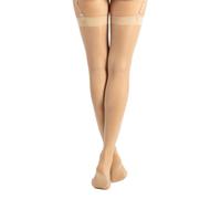 CALZITALY Calze per Reggicalze con Riga Dietro, Calze Velate, Calza da Reggicalze | S, M, L, XL, 2XL, 3XL, 4XL | Nero, Naturale, Avorio, Bianco | 15 DEN | Made in Italy (4XL, Naturale)