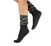 CALZITALY Calzini Brillanti, Calze senza Bordo Elastico, Calzini Paillettes, Calzini in Pizzo, Nero, Grigio, Taglia Unica, 20/40 DEN, Made in Italy (Taglia unica, Nero Geometrico)