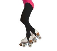 CALZITALY Collant Skating Staffa Calze Con Ghetta Pattinaggio Bambina, Nero, 12 Anni