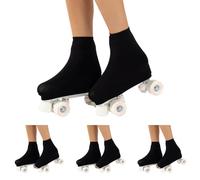 CALZITALY Copripattini per Bambina e Donna, Protezione Pattini Bambina, Proteggi Skate Unisex 130 Denari, Taglia dalla 28 alla 42, Made in Italy (3 Paia Nere, 38-42 (240-270 mm))