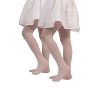 CALZITALY PACK 1/2 Collant Bambina Fantasia Floreale | Calze Bimba In Pizzo Con Fiori - 40 DEN| Beige, Bianco | 2-3, 4-6, 6-8, 8-10, 10-12, 12-14 anni | Made in Italy (4 = 8/10 Anni, 2 Pack - Bianco)